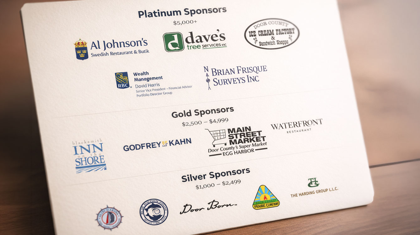 Local businesses and community members at a Door County Land Trust event