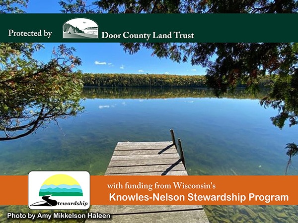 Campaign graphic: a wooden dock reaching into a clear, glassy lake. Photo by Amy Mikkelson Haleen